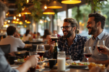 Clientes en evento especial entre semana en restaurante